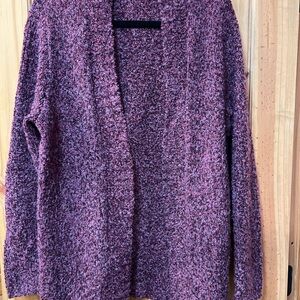 Croft & Barrow Textured Purple Cardigan